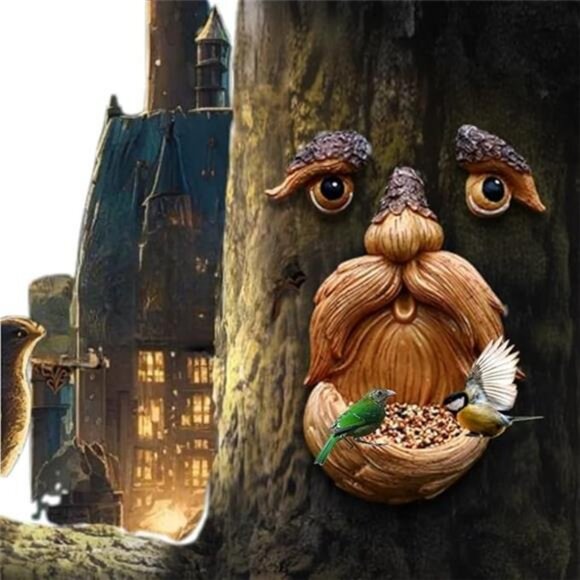 Tree Face Bird Feeders Tree Faces Outdoor Tree Art Tree Art Tree Decorations - Picture 7 of 7